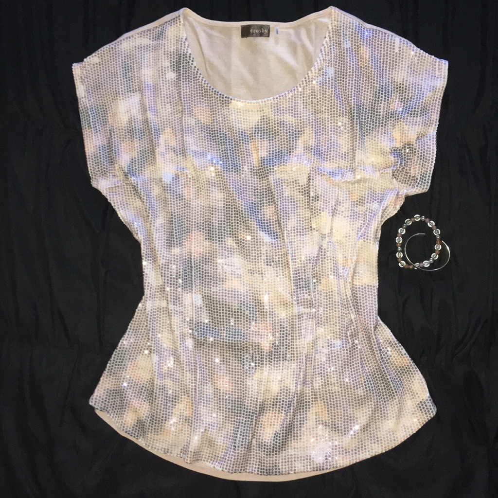 Crosby Large Sequined Tee Solid Back